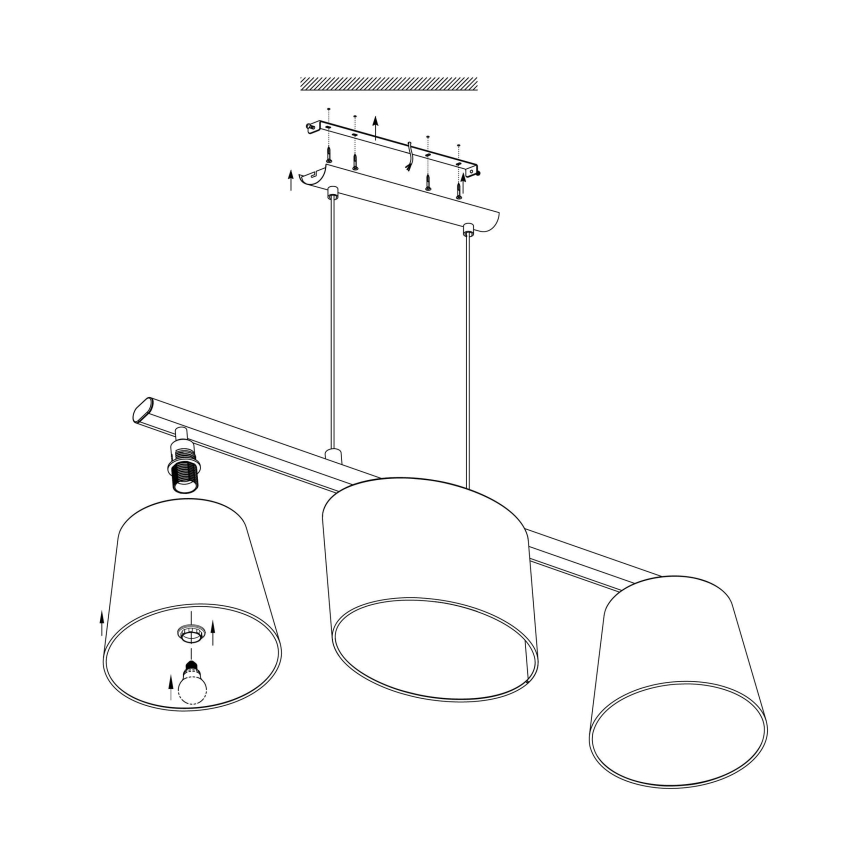 Eglo - LED-lysekrone på kabel 3xE14/25W/230V