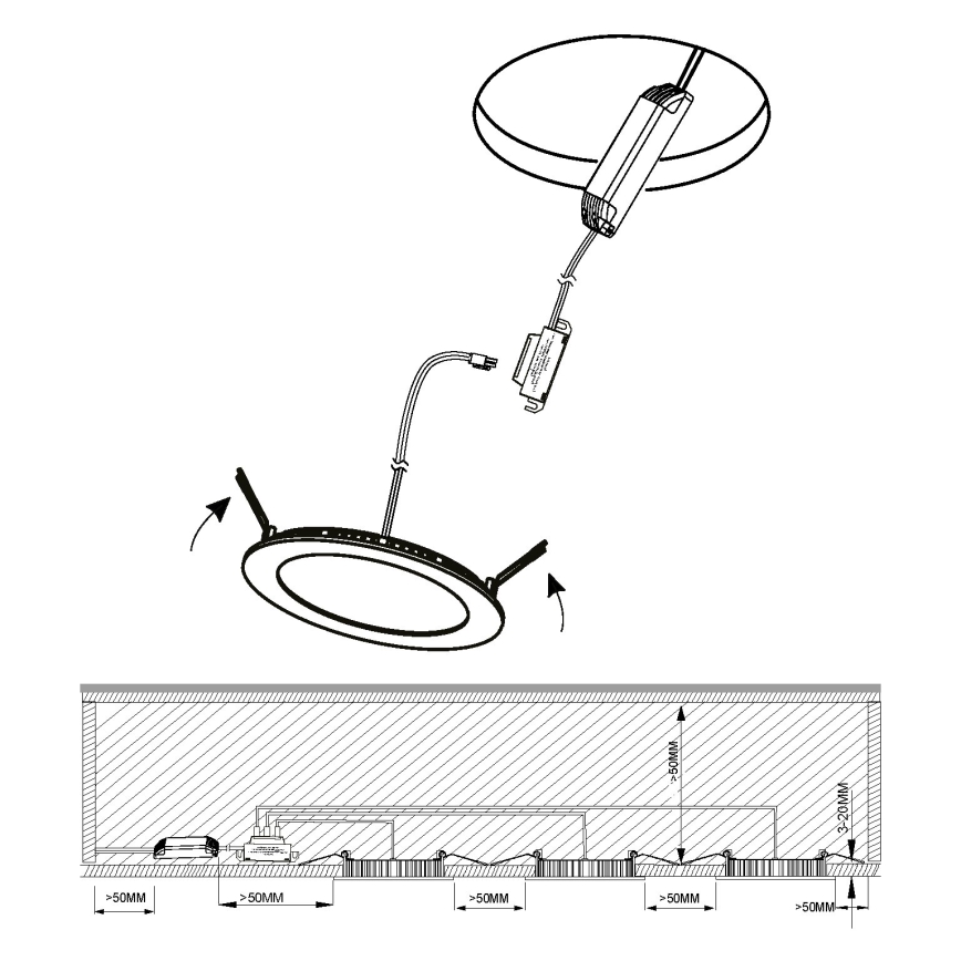 Eglo - SÆT 3x LED indbygningslampe til badeværelse FUEVA 1xLED/2,8W/230V IP44 skinnende krom