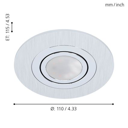 Eglo - SET 3xLED Forsænket lys Areitio 3xGU10 / 5W / 230V