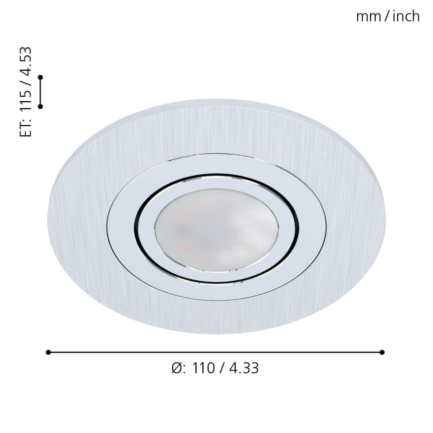 Eglo - SET 3xLED Forsænket lys Areitio 3xGU10 / 5W / 230V