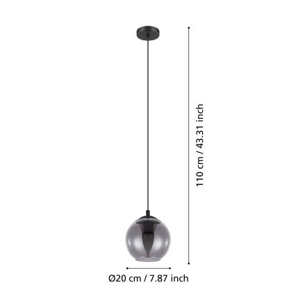 Eglo - Lysekrone i en snor 1xE27/40W/230V