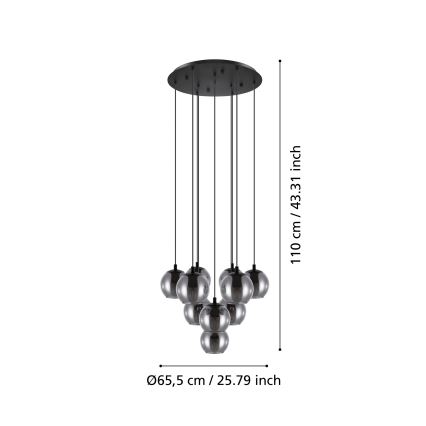 Eglo - Lysekrone i en snor 10xE27/40W/230V