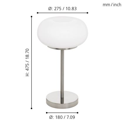 Eglo - LED bordlampe m. RGB-farver dæmpbar OPTICA-C LED/16W/230V diameter 27,5 cm