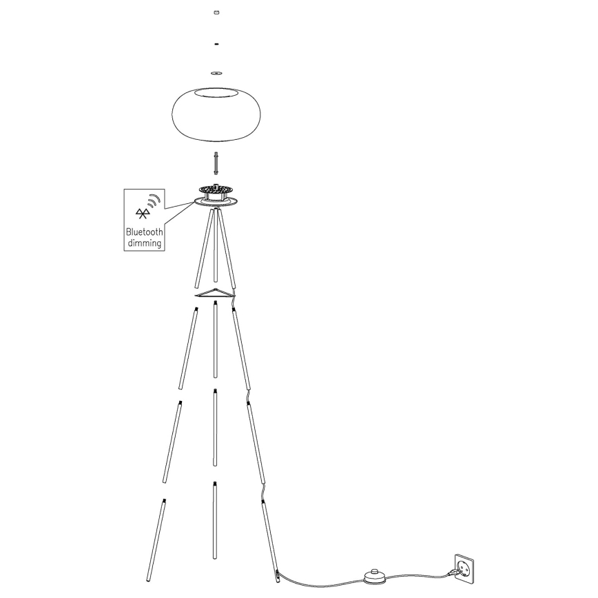 Eglo - LED gulvlampe dæmpbar RGB-farver OPTICA-C LED/17W/230V diameter 56 cm