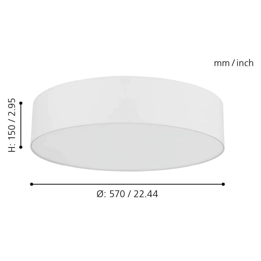 Eglo - LED loftlampe dæmpbar RGB-farver ROMAO-C LED/33W/230V + fjernbetjening