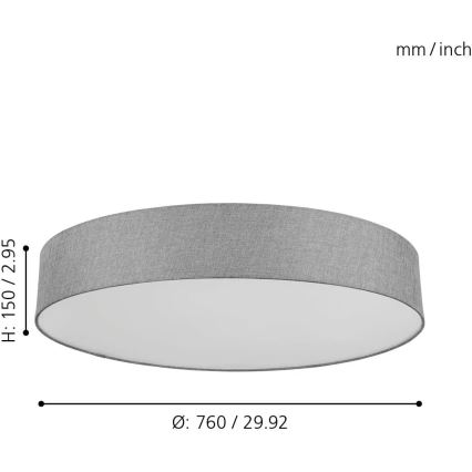 Eglo - LED loftlampe dæmpbar RGB-farver ROMAO-C LED/42W/230V + fjernbetjening