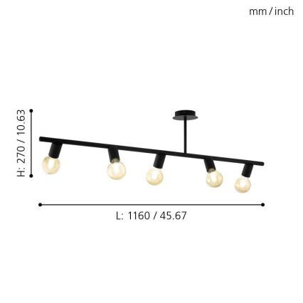 Eglo - Spotlampe 5xE27/40W/230V