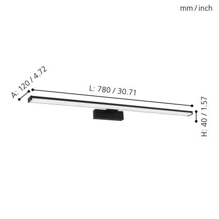 Eglo - LED spejllampe til badeværelse LED/14W/230V 4000K 78 cm IP44