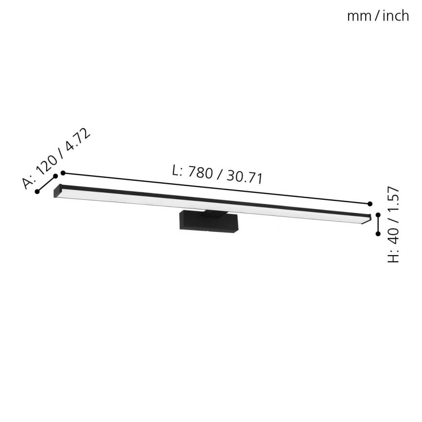 Eglo - LED spejllampe til badeværelse LED/14W/230V 4000K 78 cm IP44