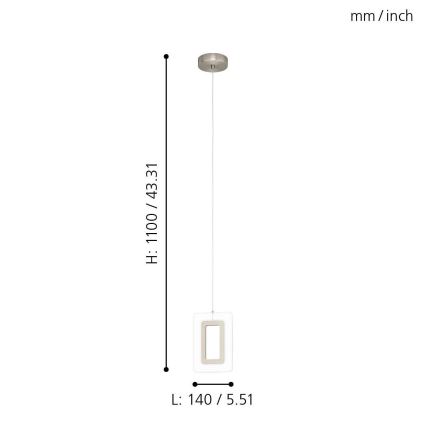 Eglo - LED lysekrone i en snor LED/5,4W/230V