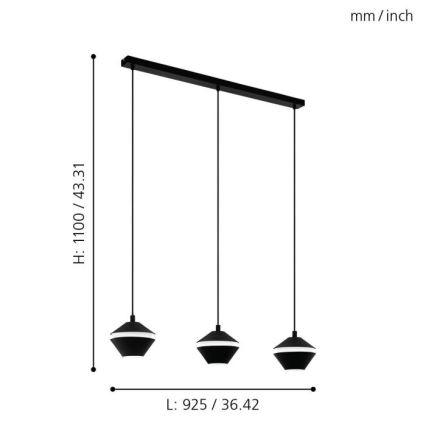 Eglo - LED pendel 3xGU10/5W/230V