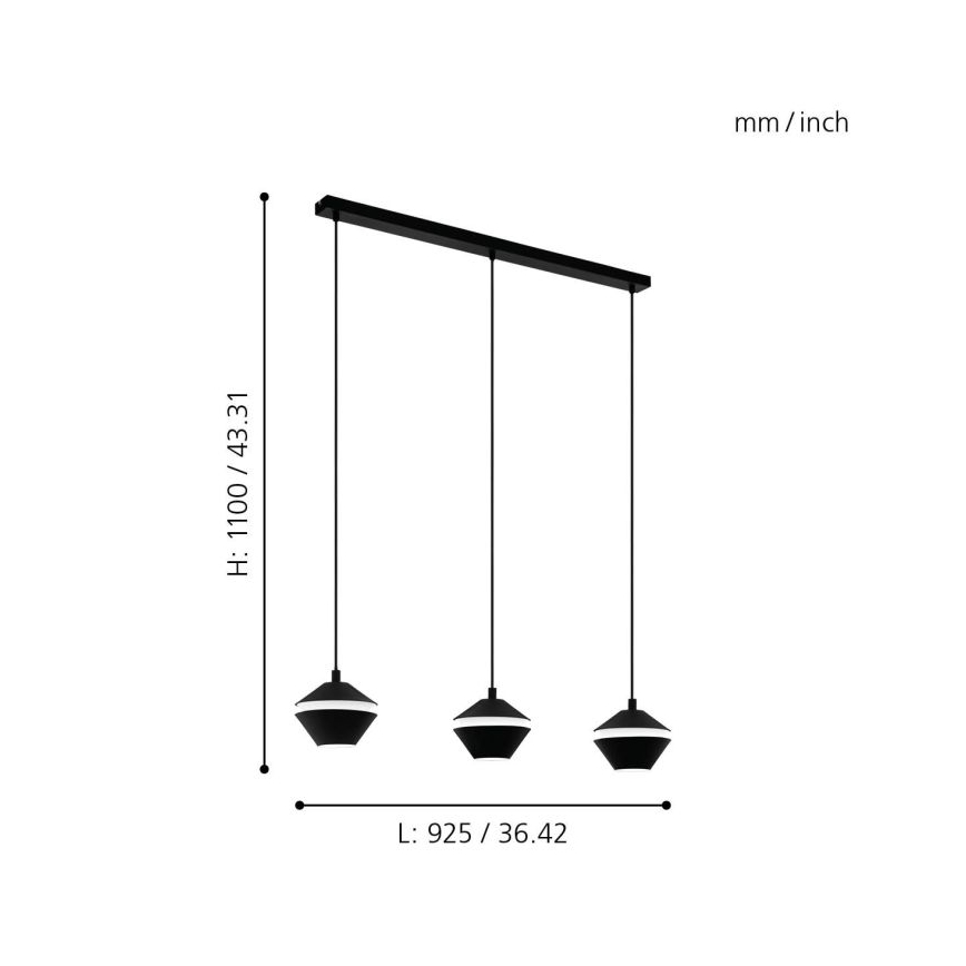 Eglo - LED pendel 3xGU10/5W/230V
