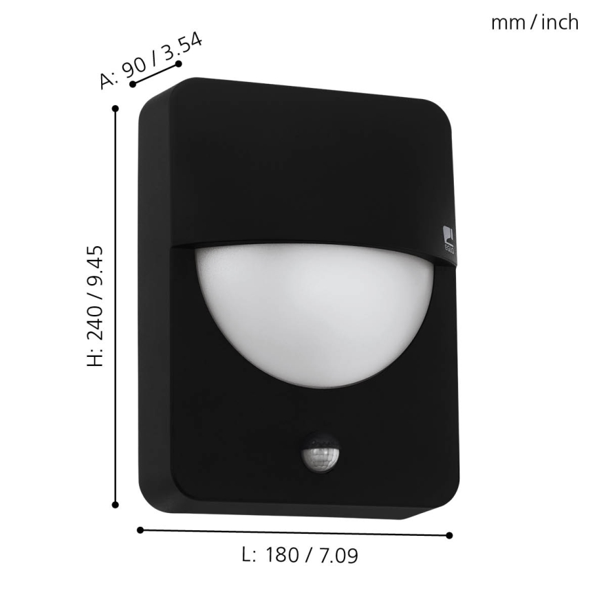 Eglo - Udendørs lys med sensor 1xE27/28W/230V IP44