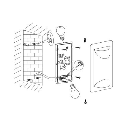 Eglo 98716 - Udendørs væglampe CISTIERNA 1 2xE27/10W/230V IP44