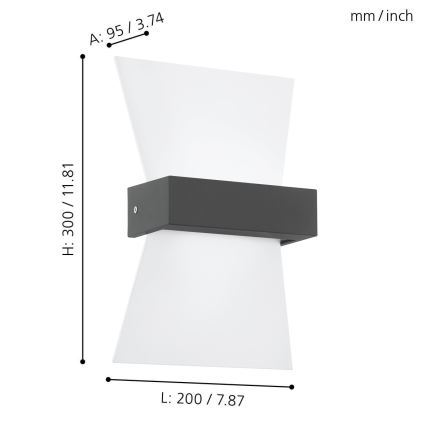 Eglo - Udendørs LED væglampe LED/4,8W/230V IP44