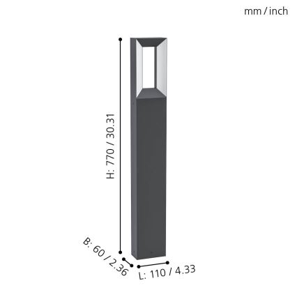 Eglo - LED udendørslampe 2xLED/5W/230V IP44 77 cm