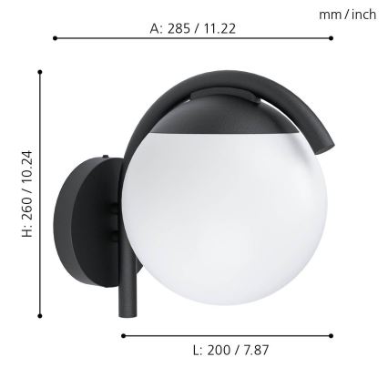 Eglo - Udendørs væglys 1xE27/28W/230V IP44