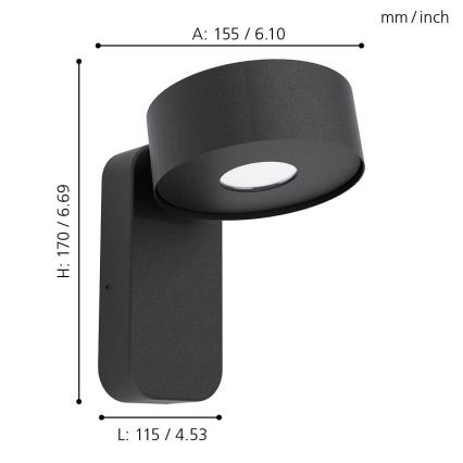 Eglo - Udendørs LED væglampe LED/6W/230V IP44