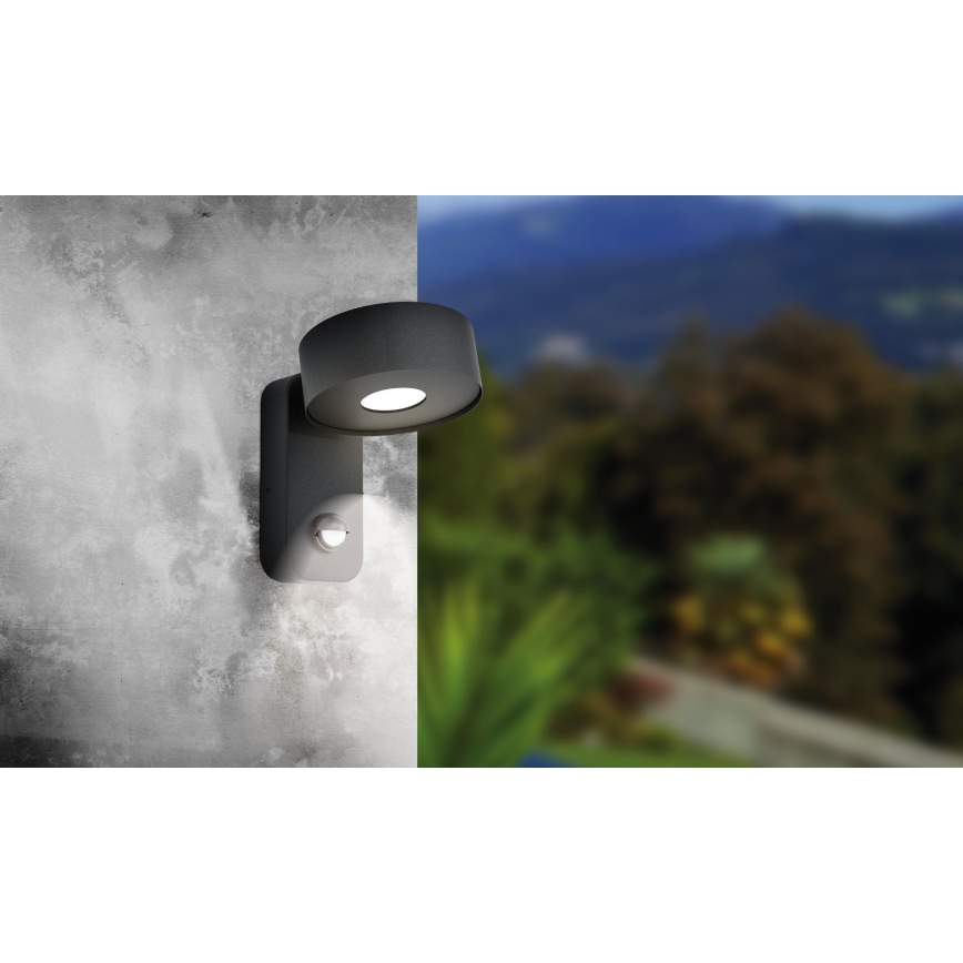 Eglo - LED udendørs væglys med sensor LED / 6W / 230V IP44