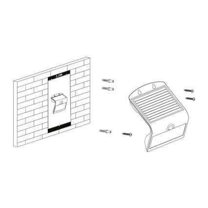 Eglo - Solcellelampe med sensor LED/3,2W/3,7V 2000 mAh IP54