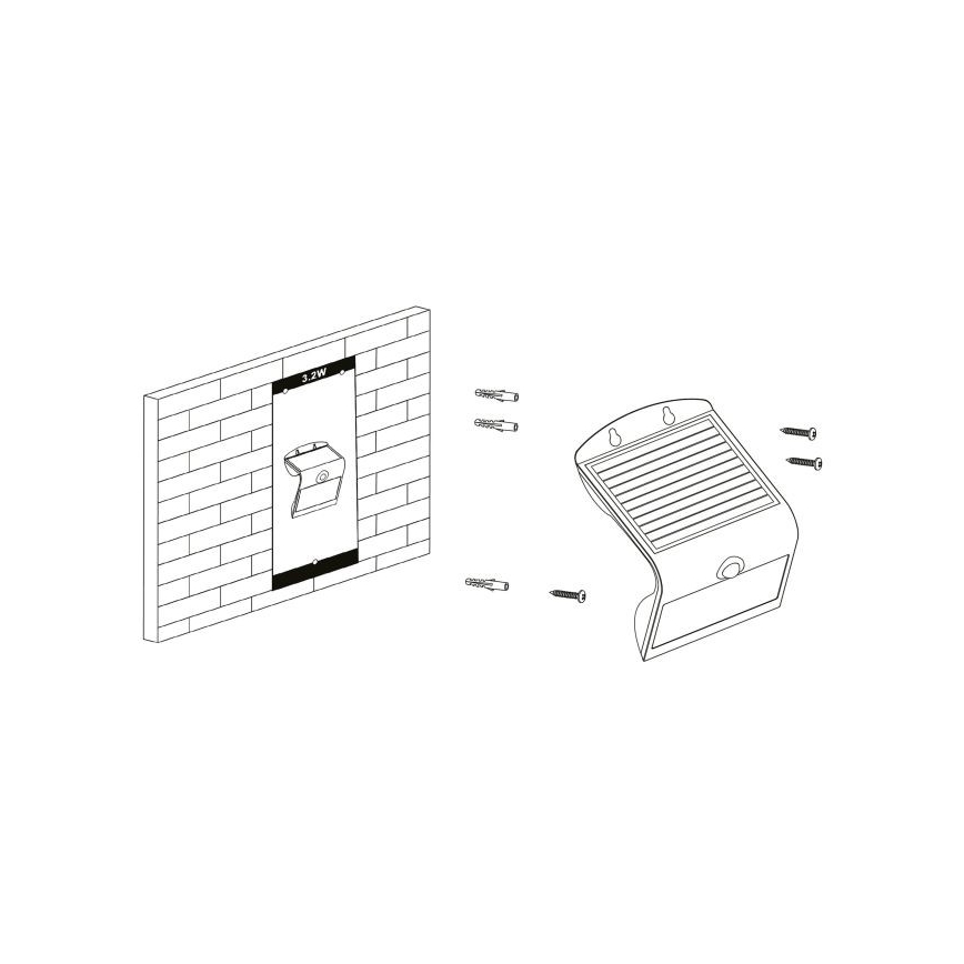 Eglo - Solcellelampe med sensor LED/3,2W/3,7V 2000 mAh IP54