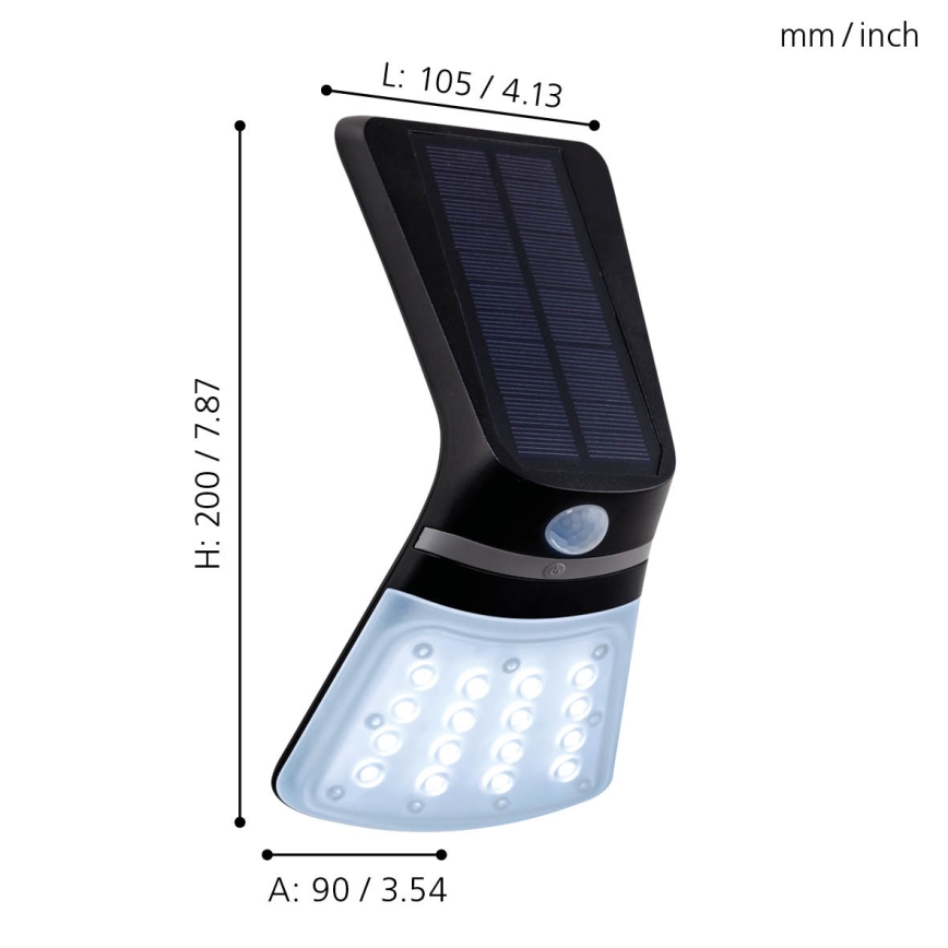 Eglo - Solcellelampe med sensor LED/2W/3,7V 1200 mAh IP44