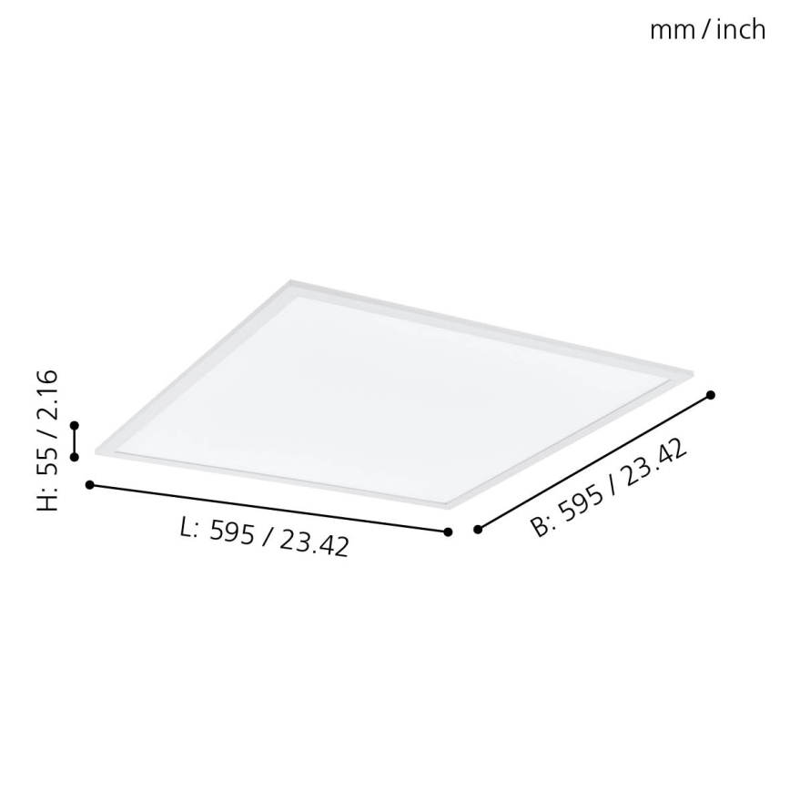 Eglo - Loftlampe m. RGBW-farver dæmpbar LED/32,5W/230V 2700-6500K 60x60 cm + fjernbetjening