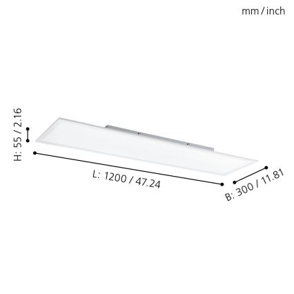 Eglo - Loftlampe m. RGBW-farver dæmpbar LED/32,5W/230V 2700-6500K 120x30 cm + fjernbetjening