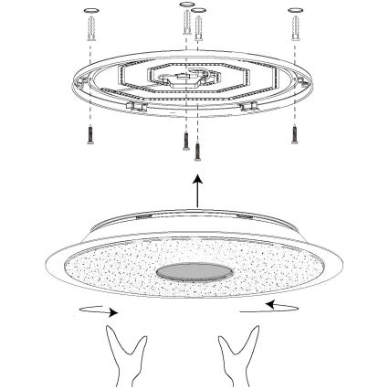 Eglo - LED loftlampe dæmpbar RGB-farver LANCIANO-C LED/53W/230V + fjernbetjening