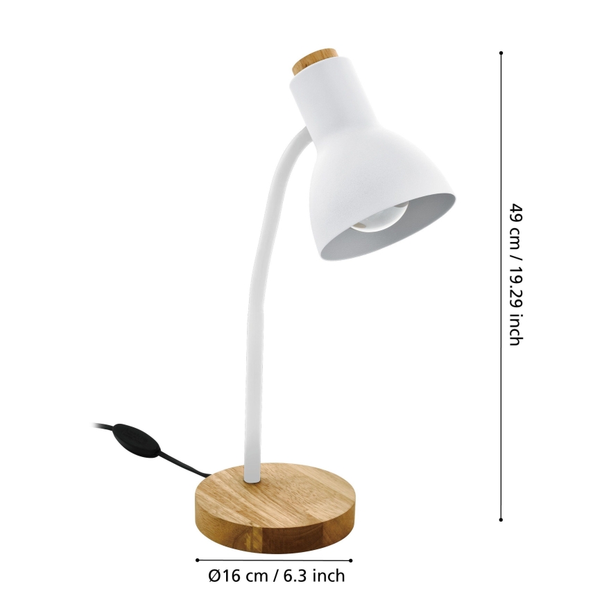 Eglo - Bordlampe 1xE27/40W/230V hvid