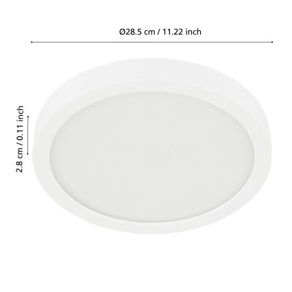 Eglo - Dæmpbar LED-loftlampe til badeværelse LED/19,5W/230V 2700-6500K IP44 ZigBee Ø 28,5 cm