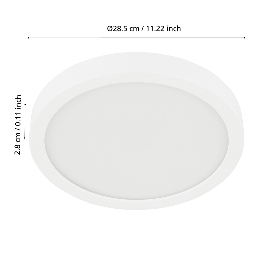 Eglo - Dæmpbar LED-loftlampe til badeværelse LED/19,5W/230V 2700-6500K IP44 ZigBee Ø 28,5 cm