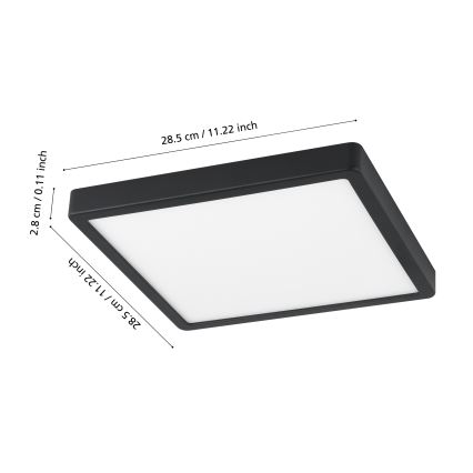 Eglo - Dæmpbar LED-badeværelseslampe LED/19,5W/230V IP44 ZigBee 28,5x28,5 cm