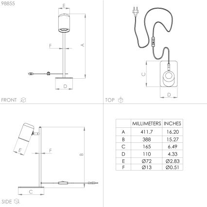 Eglo - LED bordlampe 1xGU10/4,5W/230V sort