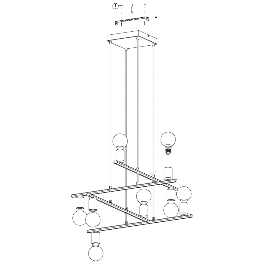 Eglo - Lysekrone på en snor 8xE27/40W/230V