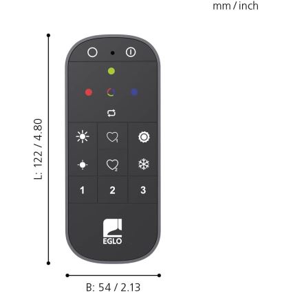 Eglo - Fjernbetjening 2xAAA Bluetooth ZigBee