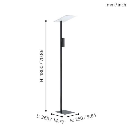 Eglo - LED gulvlampe 2xGU10/5W/230V