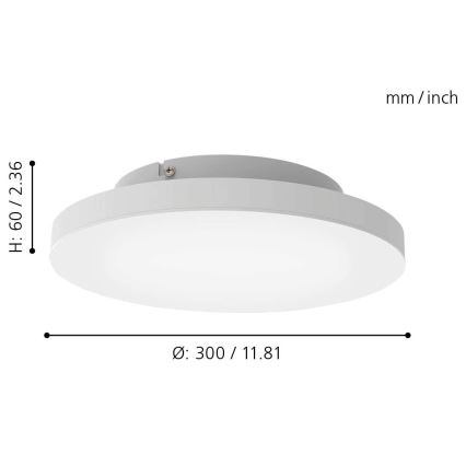 Eglo - LED loftlampe dæmpbar RGB-farver TURCONA-C LED/15W/230V + fjernbetjening