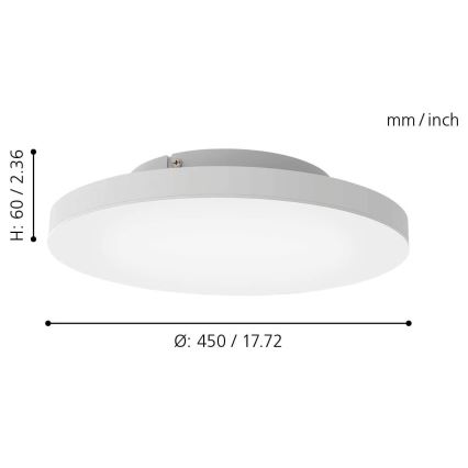 Eglo - LED loftlampe dæmpbar RGB-farver TURCONA-C LED/20W/230V + fjernbetjening