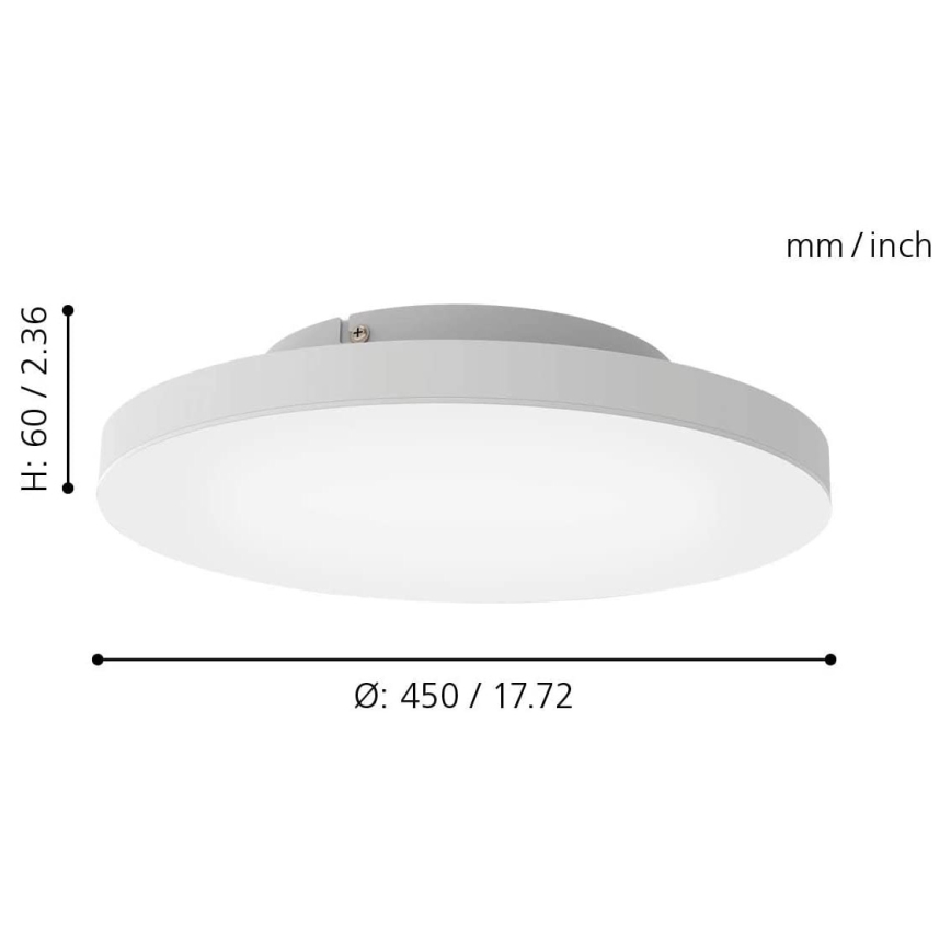Eglo - LED loftlampe dæmpbar RGB-farver TURCONA-C LED/20W/230V + fjernbetjening