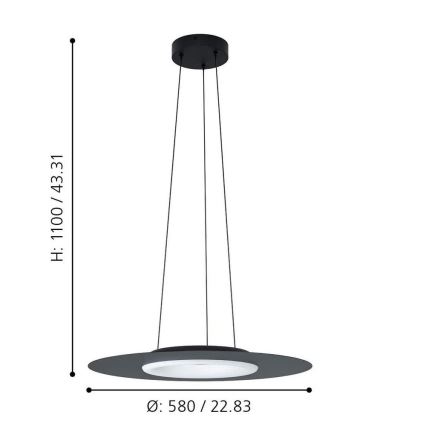 Eglo - LED pendel dæmpbar RGB-farver COMPO ROSSO-C LED/16W/230V