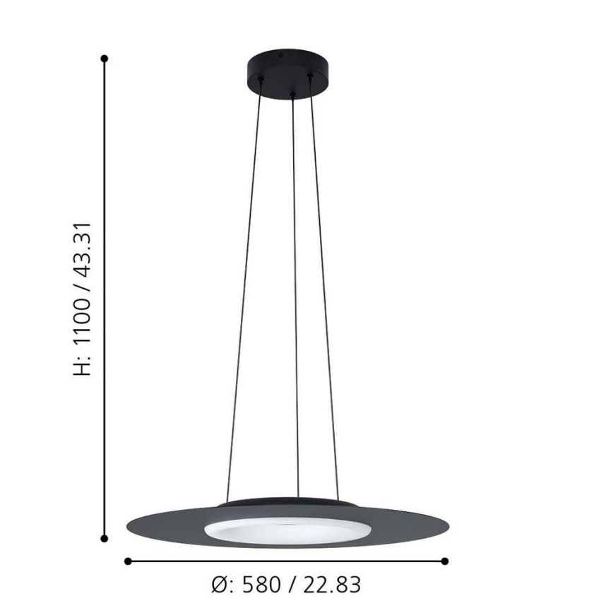 Eglo - LED pendel dæmpbar RGB-farver COMPO ROSSO-C LED/16W/230V
