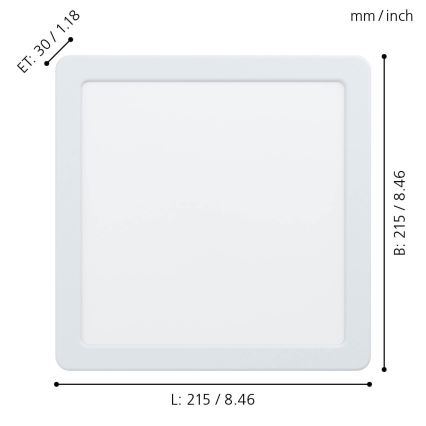 Eglo - LED indbygningslampe LED/16,5W/230V