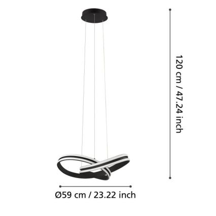 Eglo - LED lysekrone i en snor 2xLED/18W/230V