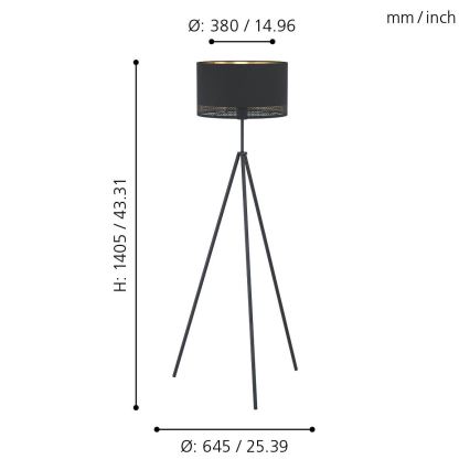 Eglo - Gulvlampe 1xE27/40W/230V