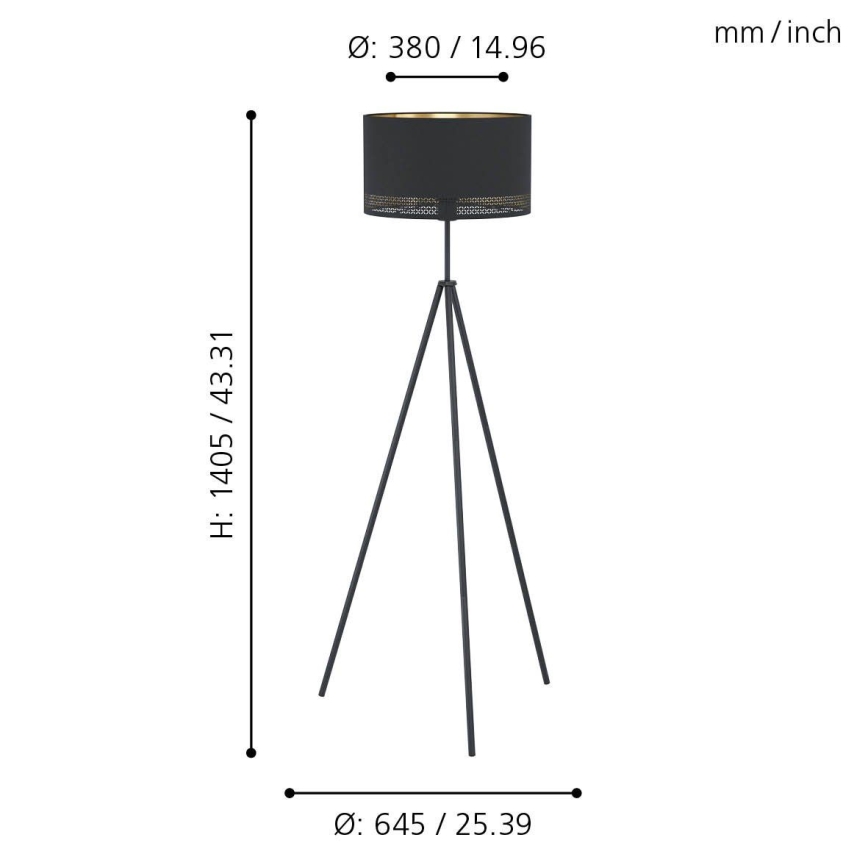 Eglo - Gulvlampe 1xE27/40W/230V