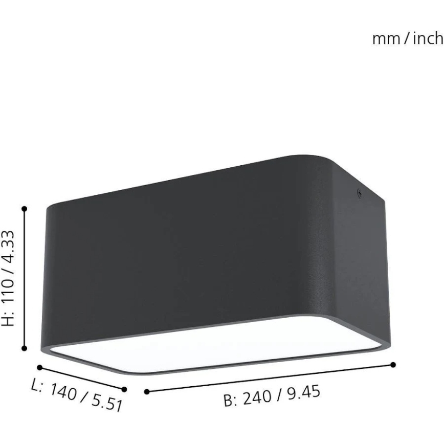 Eglo 99284 - Loftlampe GRIMASOLA 2xE27/28W/230V