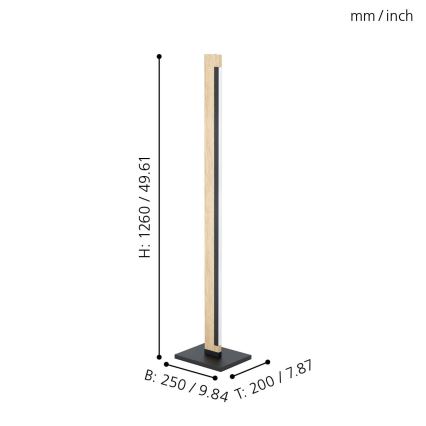 Eglo - LED Dæmpbar touch-funktion gulvlampe CAMACHO LED/22W/230V