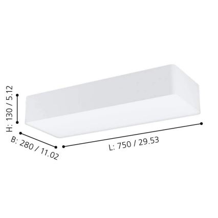 Eglo 99298 - Loftlampe POSADERRA 3xE27/28W/230V