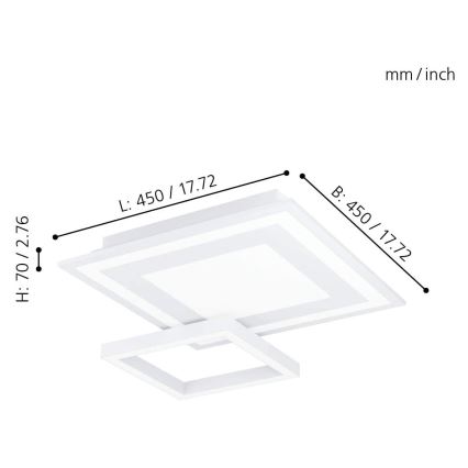 Eglo - LED loftlampe dæmpbar RGB-farver SAVATAEILA-C LED/20W/230V